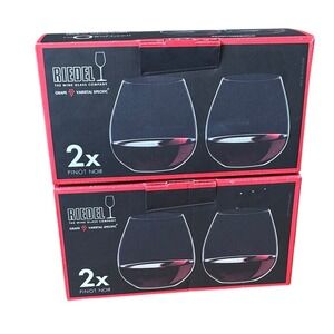 Riedel Crystal "O" Stemless Glasses Pinot/ Nebbiolo Wine Set of 4 MCM GIFT NIB